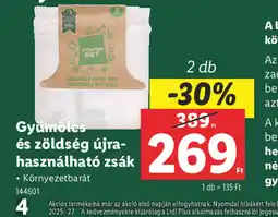Lidl Gyümölcs és zöldség újrahasználhat zsák ajánlat