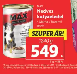 Lidl Max Nedves kutyaeledel ajánlat