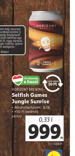 Lidl Horizont Brewing Selfish Games Jungle Sunrise ajánlat