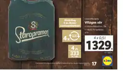 Lidl Staropramen Világos Sör ajánlat