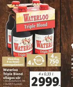 Lidl Waterloo Triple Blond világos sör ajánlat