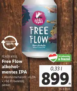 Lidl Fehér Nyúl Free Flow alkoholmentes IPA ajánlat