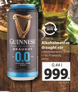 Lidl Guinness Alkoholmentes draught sör ajánlat