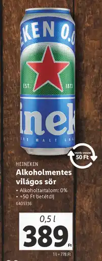 Lidl Heineken Alkoholmentes világos sör ajánlat