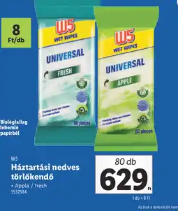 Lidl W5 Háztartási nedves törlőkendő ajánlat