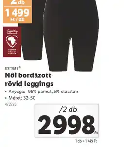 Lidl Esmara Női bordázott rövid leggings ajánlat