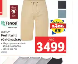 Lidl Livergy Férfi twill rövidnadrág ajánlat
