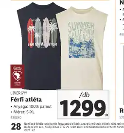 Lidl Livergy Férfi atléta ajánlat