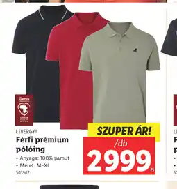 Lidl Livergy Férfi prémium pling ajánlat