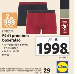 Lidl Livergy Férfi prémium boxerals ajánlat