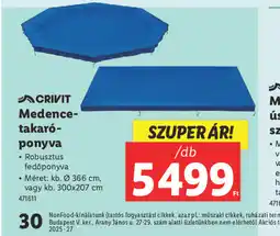 Lidl Crivit Medence-takarponyva ajánlat
