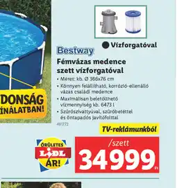 Lidl Bestway Fémvázas medence szett vízforgatval ajánlat