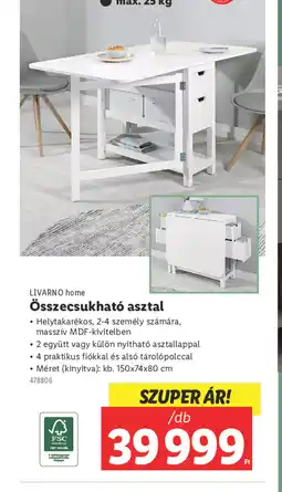Lidl Livarno Home Összecsukhat asztal ajánlat