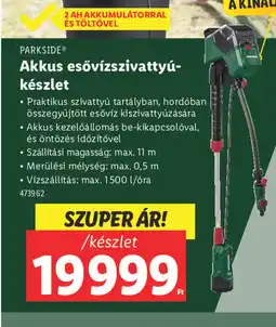 Lidl Parkside Akkus esőv ⚫ Méret: kb. 45x51x28 cm 479242zszivattyú-készlet ajánlat