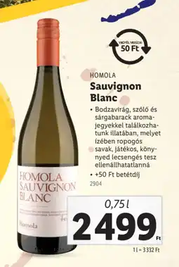 Lidl Homola Sauvignon Blanc ajánlat