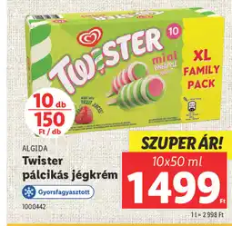 Lidl Algida twister pálcikás jégkrém ajánlat
