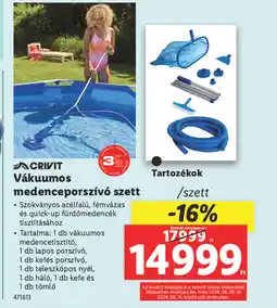 Lidl Crivit Vákuumos medenceporszívó szett ajánlat
