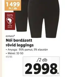 Lidl Esmera Női bordázott rövid leggings ajánlat