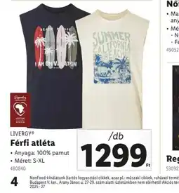 Lidl Livergy Férfi atléta ajánlat