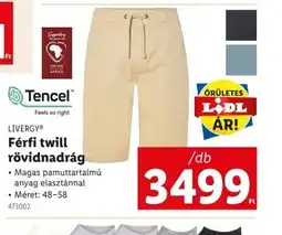Lidl Livergy Férfi twill rövidnadrág ajánlat