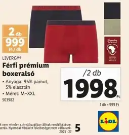 Lidl Livergy Férfi prémium boxerals ajánlat