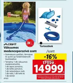 Lidl Crivit vákuumos medenceporszív szett ajánlat