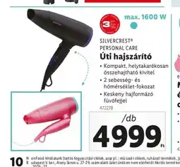 Lidl Silvercrest Personal Care Úti hajszárít ajánlat