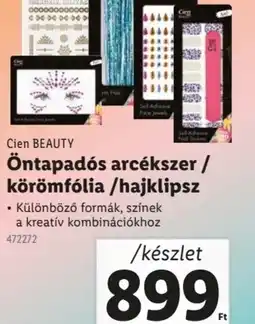 Lidl Cien Beauty Öntapads arcékszer/körömflia/hajklipsz ajánlat