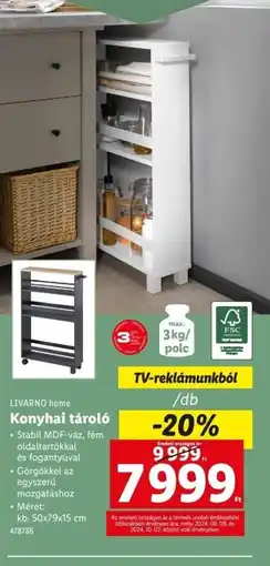 Lidl Livarno home Konyhai tárol ajánlat