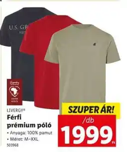 Lidl LIVERGY Férfi prémium póló ajánlat