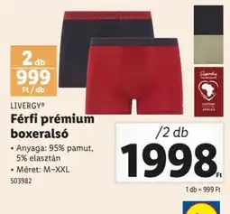 Lidl LIVERGY Férfi prémium boxeralsó ajánlat