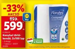 Lidl FLORALYS Konyhai törlőkendő, 2x100 lap ajánlat