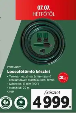 Lidl Locsolótömlő készlet ajánlat