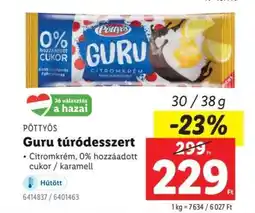Lidl PÖTTYÖS Guru túródesszert ajánlat
