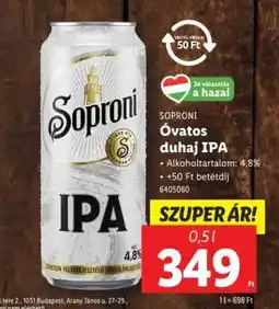 Lidl SOPRONI Óvatos Duhaj IPA ajánlat