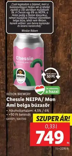 Lidl Chessie NEIPA/Mon Ami belga búzasör ajánlat