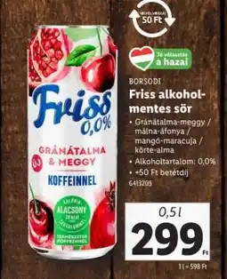 Lidl Friss alkoholmentes sör ajánlat