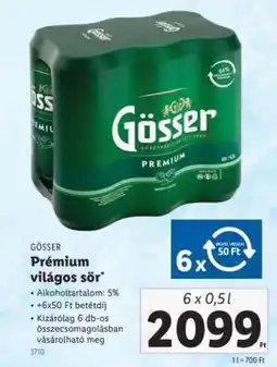 Lidl GÖSSER Prémium világos sör ajánlat