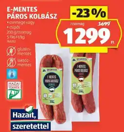 ALDI E-MENTES PÁROS KOLBÁSZ ajánlat