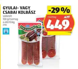 ALDI GYULAI VAGY CSABAI KOLBÁSZ ajánlat