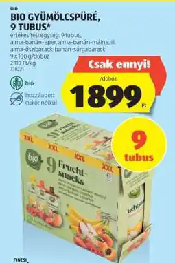 ALDI BIO GYÜMÖLCSPÜRÉ, 9 TUBUS ajánlat