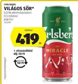 ALDI CARLSBERG Világos sör ajánlat