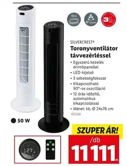 Lidl Silvercrest Toronyventilátor távvezérléssel ajánlat