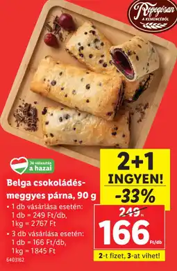 Lidl Belga csokoládés- meggyes párna ajánlat