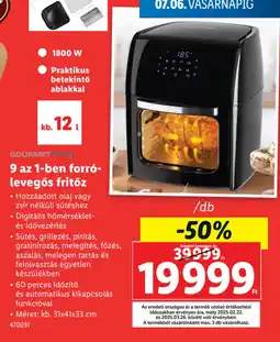 Lidl GOURMET Moxx 9 az 1-ben forró- levegős fritőz ajánlat