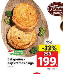 Lidl Jalapeñós- sajtkrémes csiga ajánlat