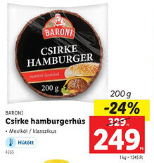 Lidl Baroni csirke hamburgerhús ajánlat