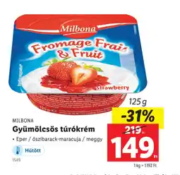 Lidl Milbona Gyümölcsös túrókrém ajánlat