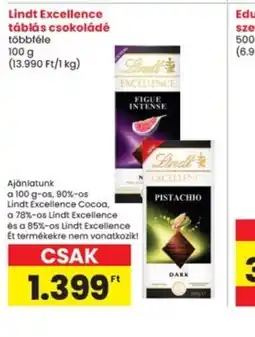 Interspar Lindt Excellence táblás csokoládé ajánlat