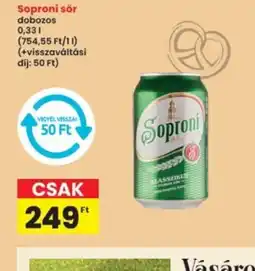 Interspar Soproni sör ajánlat
